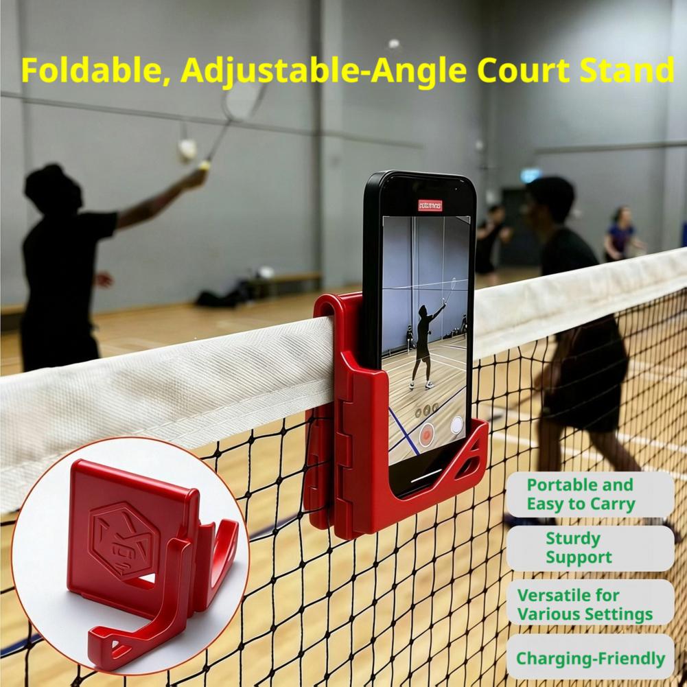Badminton Video - Support de téléphone pliable pour filet